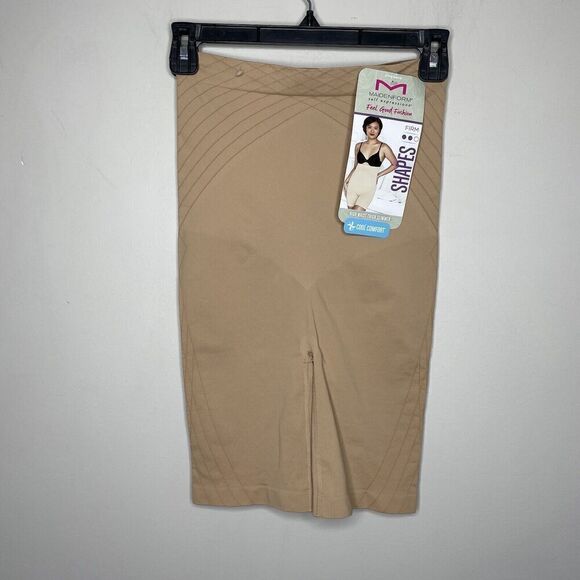 MAIDENFORM Shapewear Womens Large Beige High Waist Thigh Slimmer NEW Firm - Picture 1 of 9